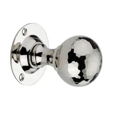 Click Here To Enlarge This Photo Of SB2128PN - Spira Brass Hammered Ball Mortice Door Knobs - Polished Nickel