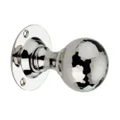 SB2128PN - Spira Brass Hammered Ball Mortice Door Knobs - Polished Nickel