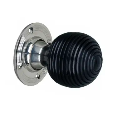 Click Here To Enlarge This Photo Of SB2131PN - Spira Brass Ebonised Beehive Mortice/Rim Door Knobs - Polished Nickel