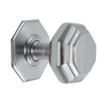 Click Here To Enlarge This Photo Of SB2201SC - Spira Brass Octagonal Centre Door Knob - Satin Chrome