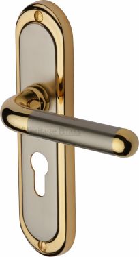 Click Here To Enlarge This Photo Of VIE3348-JP Heritage Brass Door Handle For Euro Profile Plate Vienna Design Jupiter Finish