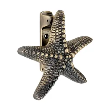 Click Here To Enlarge This Photo Of SB4112ANT - Spira Brass Starfish Door Knocker - Antique Brass
