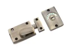 SB6183ANT - Spira Brass Indicator Bathroom Bolt - Antique Brass