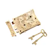 SB7102PBUL - Spira Brass Floral Rim Lock - Polished Brass