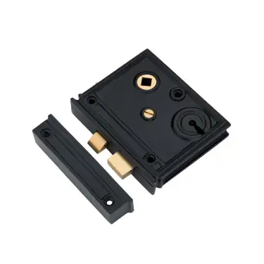 Click Here To Enlarge This Photo Of SB7109BLK - Spira Brass Vertical Rim Lock Black