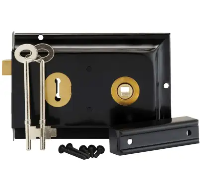 Click Here To Enlarge This Photo Of 1031BLK - Spira Brass Fluted Rim Lock - Epoxy Black