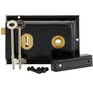 1031BLK - Spira Brass Fluted Rim Lock - Epoxy Black