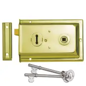 1031EB - Spira Brass Fluted Rim Lock - Electro Brass