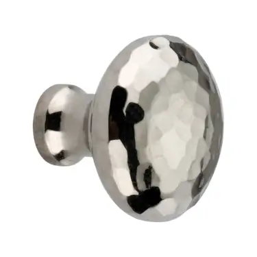 Click Here To Enlarge This Photo Of SB2337PN - Spira Brass Hammered Mushroom 32mm Cupboard Knob - Polished Nickel