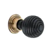 SB2342AB - Spira Brass Ebonised Preston 35mm Small Cupboard Knob - Aged Brass