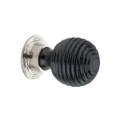 SB2342PN - Spira Brass Ebonised Preston 35mm Small Cupboard Knob - Polished Nickel