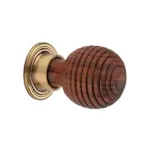 SB2344AB - Spira Brass Rosewood Preston 35mm Small Cupboard Knob - Aged Brass