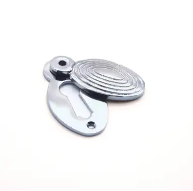 Click Here To Enlarge This Photo Of SB3102PC - Spira Brass Oval Beehive Standard Key Escutcheon - Polished Chrome