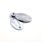 SB3102PC - Spira Brass Oval Beehive Standard Key Escutcheon - Polished Chrome