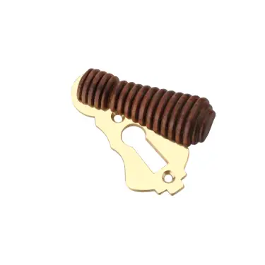 Click Here To Enlarge This Photo Of SB3112PBUL - Spira Brass Rosewood Beehive Standard Key Escutcheon - Polished Brass