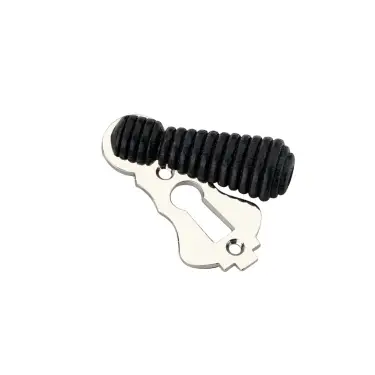 Click Here To Enlarge This Photo Of SB3113PN - Spira Brass Ebonised Beehive Standard Key Escutcheon - Polished Nickel