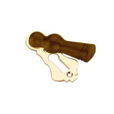 Click Here To Enlarge This Photo Of SB3114PBUL - Spira Brass Rosewood Lady Standard Key Escutcheon - Polished Brass