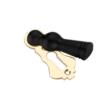 Click Here To Enlarge This Photo Of SB3115PBUL - Spira Brass Ebonised Lady Standard Key Escutcheon - Polished Brass