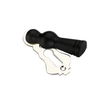 Click Here To Enlarge This Photo Of SB3115PN - Spira Brass Ebonised Lady Standard Key Escutcheon - Polished Nickel