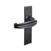 BR4005 - Spira Brass Charlbury Latch Lever Handles on Backplate - Black Antique