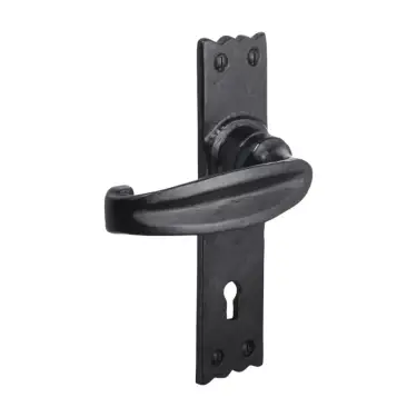 Click Here To Enlarge This Photo Of BR4006 - Spira Brass Charlbury Lock Lever Handles on Backplate - Black Antique