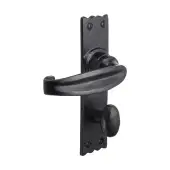 BR4008 - Spira Brass Charlbury Bathroom Lever Handles on Backplate - Black Antique