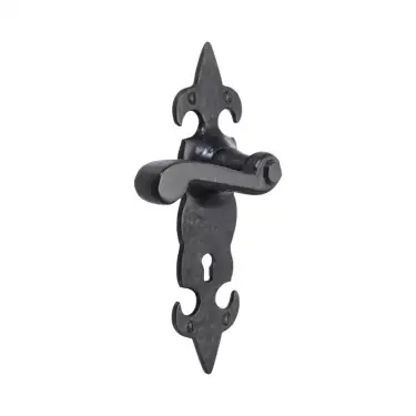 Click Here To Enlarge This Photo Of BR4011 - Spira Brass Fulbrook Lock Lever Handles on Backplate - Black Antique