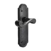 BR4020 - Spira Brass Laverton Latch Lever Handles on Backplate - Black Antique