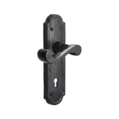 BR4021 - Spira Brass Laverton Lock Lever Handles on Backplate - Black Antique