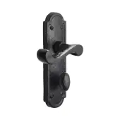 BR4023 - Spira Brass Laverton Bathroom Lever Handles on Backplate - Black Antique