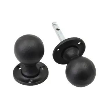 Click Here To Enlarge This Photo Of BR4301 - Spira Brass Ball Rim/Mortice Door Knobs - Black Antique