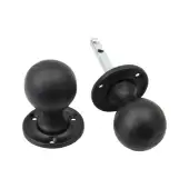 BR4301 - Spira Brass Ball Rim/Mortice Door Knobs - Black Antique