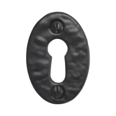 Click Here To Enlarge This Photo Of BR4355 - Spira Brass Oval Open Standard Key Escutcheon - Black Antique