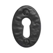 BR4355 - Spira Brass Oval Open Standard Key Escutcheon - Black Antique
