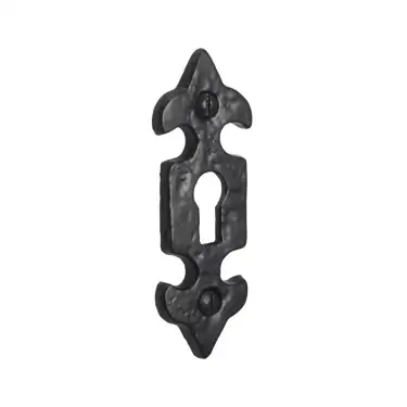 Click Here To Enlarge This Photo Of BR4351 - Spira Brass Fleur de Lys Standard Key Escutcheon - Black Antique