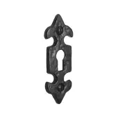 BR4351 - Spira Brass Fleur de Lys Standard Key Escutcheon - Black Antique