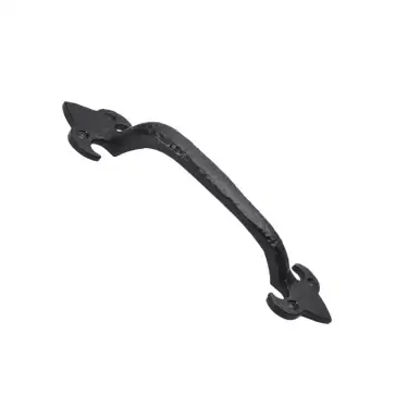 Click Here To Enlarge This Photo Of BR4251L - Spira Brass Fleur de Lys Pull Handle 175mm - Black Antique