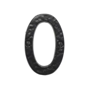 Click Here To Enlarge This Photo Of BR43660 - Spira Brass 76mm Door Numeral (Number 0) - Black Antique