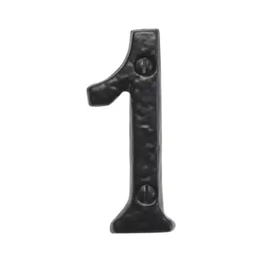 Click Here To Enlarge This Photo Of BR43661 - Spira Brass 76mm Door Numeral (Number 1) - Black Antique