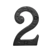 BR43662 - Spira Brass 76mm Door Numeral (Number 2) - Black Antique