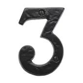 BR43663 - Spira Brass 76mm Door Numeral (Number 3) - Black Antique