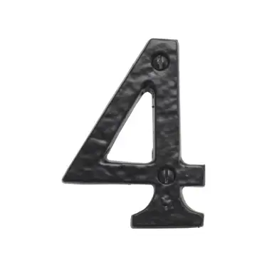 Click Here To Enlarge This Photo Of BR43664 - Spira Brass 76mm Door Numeral (Number 4) - Black Antique