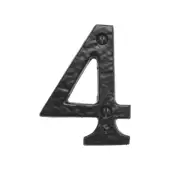 BR43664 - Spira Brass 76mm Door Numeral (Number 4) - Black Antique