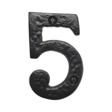 Click Here To Enlarge This Photo Of BR43665 - Spira Brass 76mm Door Numeral (Number 5) - Black Antique