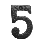BR43665 - Spira Brass 76mm Door Numeral (Number 5) - Black Antique