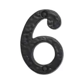 BR43666 - Spira Brass 76mm Door Numeral (Number 6) - Black Antique