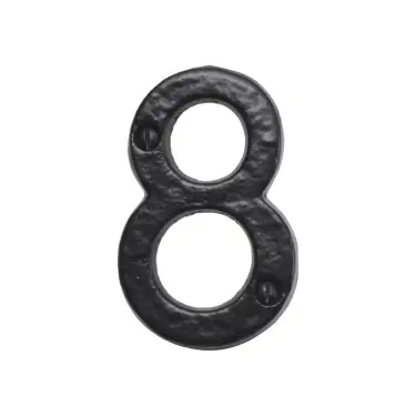Click Here To Enlarge This Photo Of BR43668 - Spira Brass 76mm Door Numeral (Number 8) - Black Antique