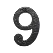 BR43669 - Spira Brass 76mm Door Numeral (Number 9) - Black Antique