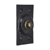 BR4362 - Spira Brass Rectangular Door Bell Push - Black Antique