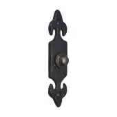 BR4363 - Spira Brass Fleur de Lys Door Bell Push - Black Antique